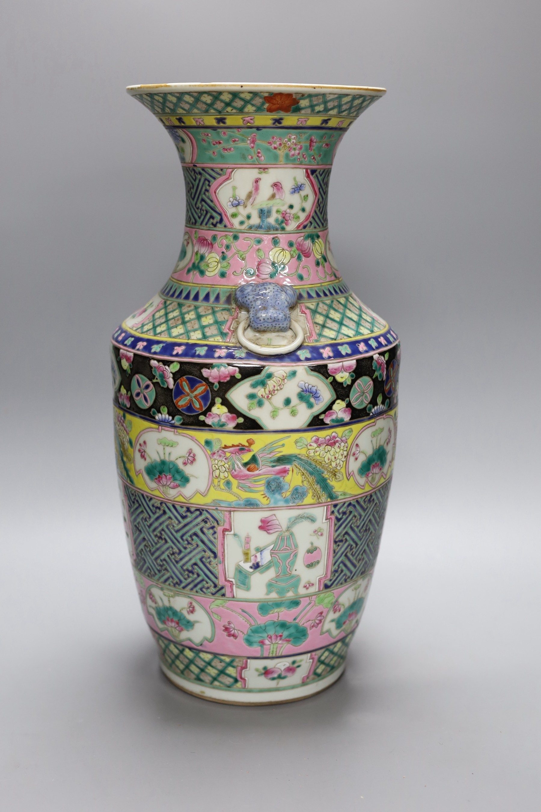 A Chinese famille rose vase, 42cm